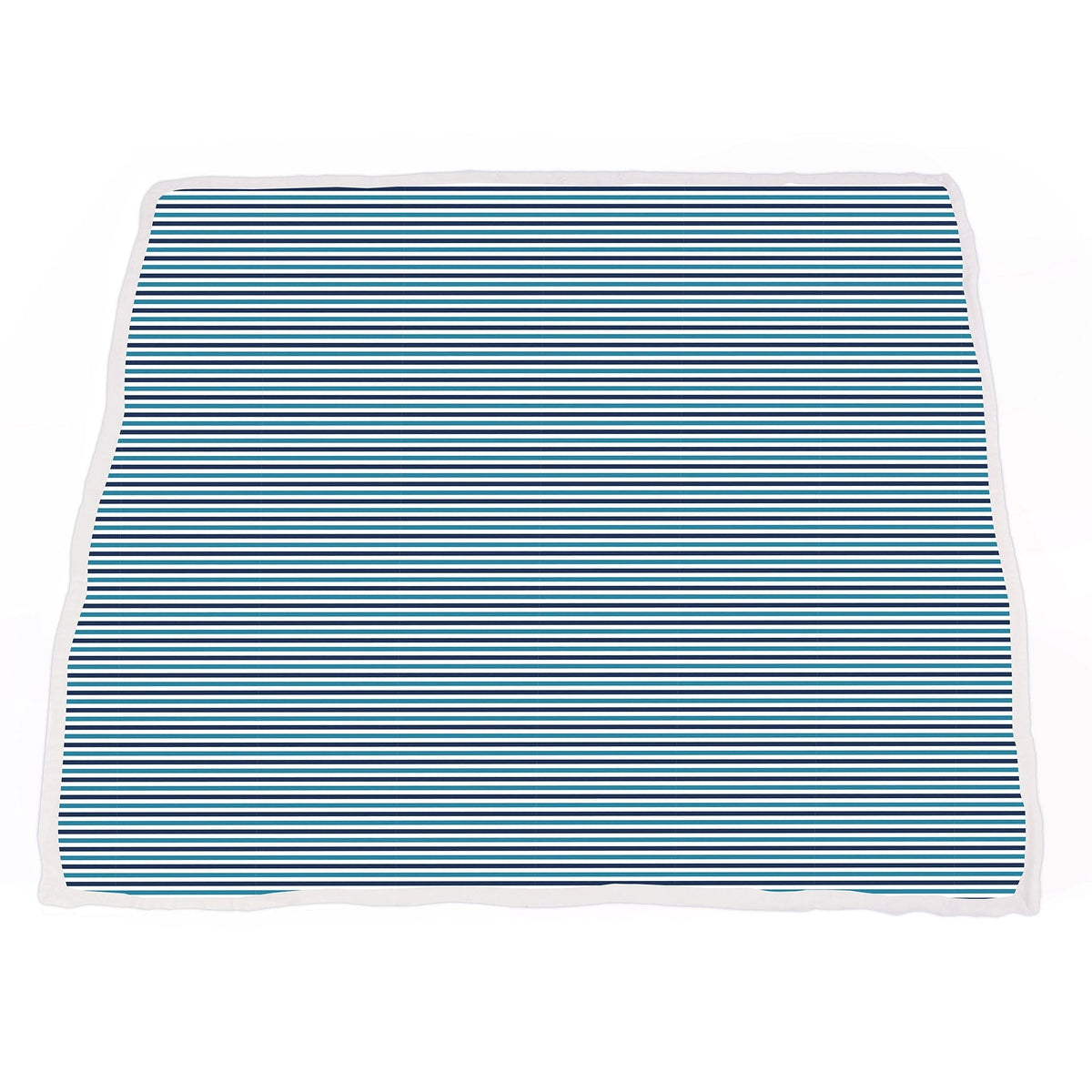 Vintage Steam Trains and Blue Stripe Bamboo Muslin Newcastle Blanket