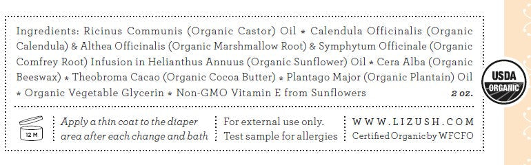 USDA Organic Diaper Balm – Natural Baby Skin Balm