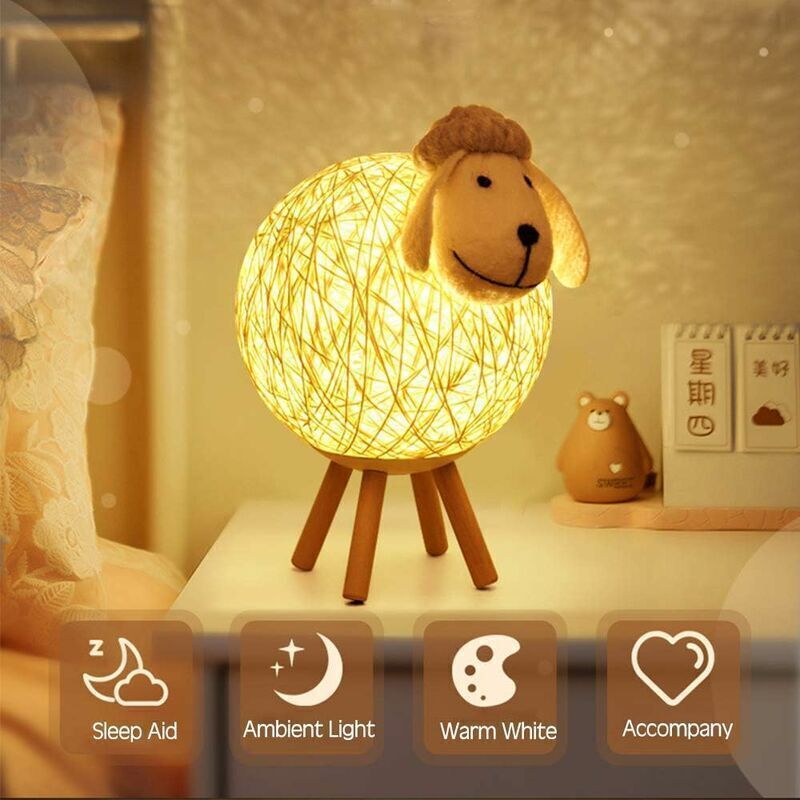 Rattan Sheep Night Light