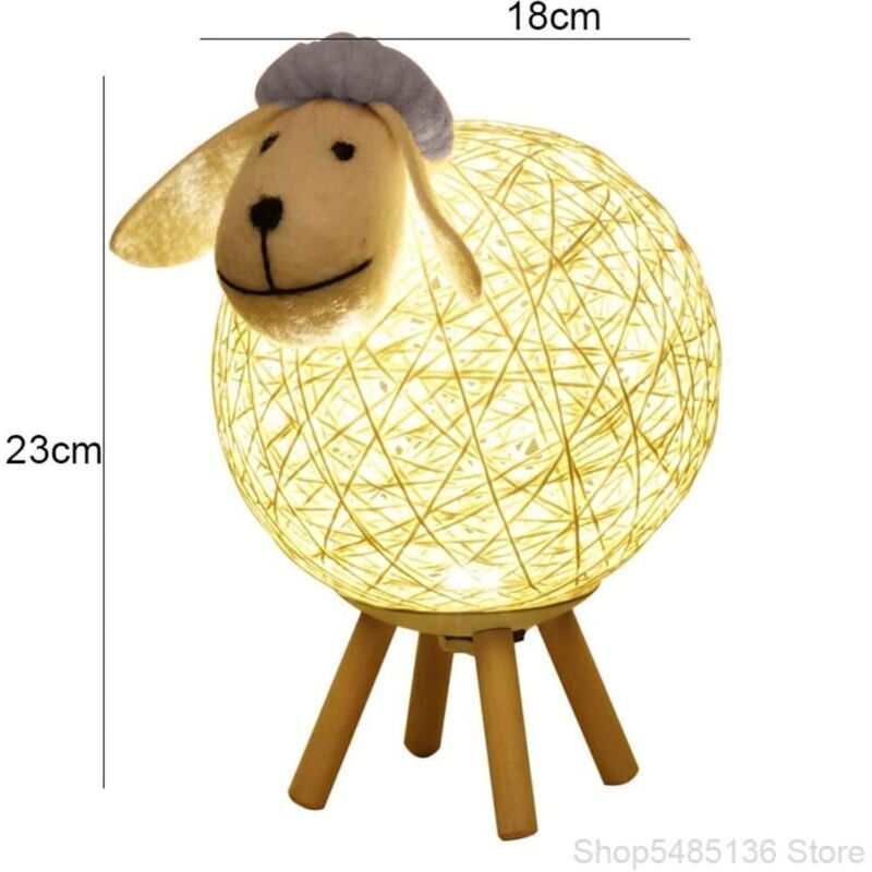 Rattan Sheep Night Light